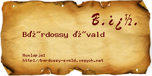 Bárdossy Évald névjegykártya